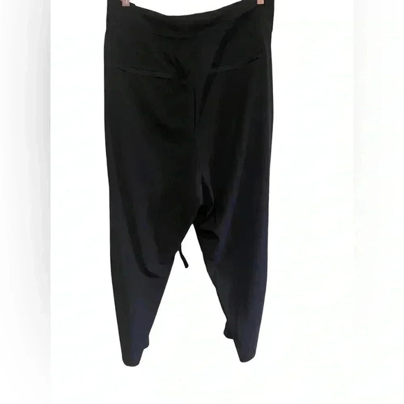 Athleta Womens Black Tuxedo Striped Drawstring Cropped Pants High Rise Pocket - Picture 8 of 9